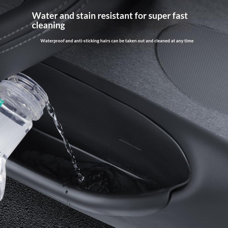 For Tesla Model Y -2024 Door Side Storage Box Set TPE Fully Covered Front Rear Door Storage Tray Organizer Car Accessories