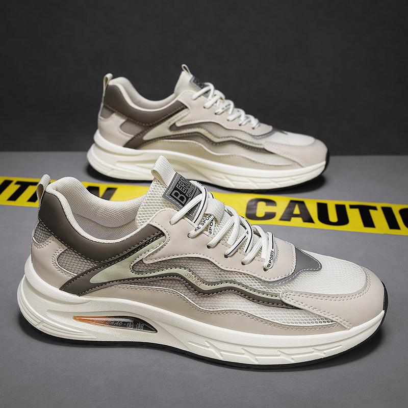 Men's shoes 2025 summer new retro leisure travel mesh breathable comfortable low-top lace-up sports style casual shoes