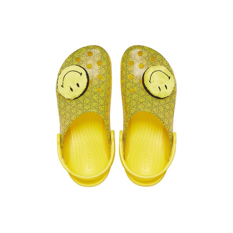 SMILEY x Crocs Classic Clog Translucent Smiley Beach Sandals Unisex Yellow