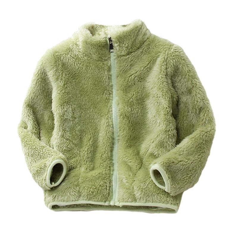 Pluszowy płaszcz zapinany na zamek dla dzieci w wieku 2-8 lat