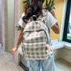 Schoolbag Sweet Tone Soft Mist Texture Plaid Low Saturation College Style Junior High School Girls Lightweight Backpack Elementary School Students