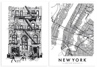 Set of Two Posters New York Tenement House