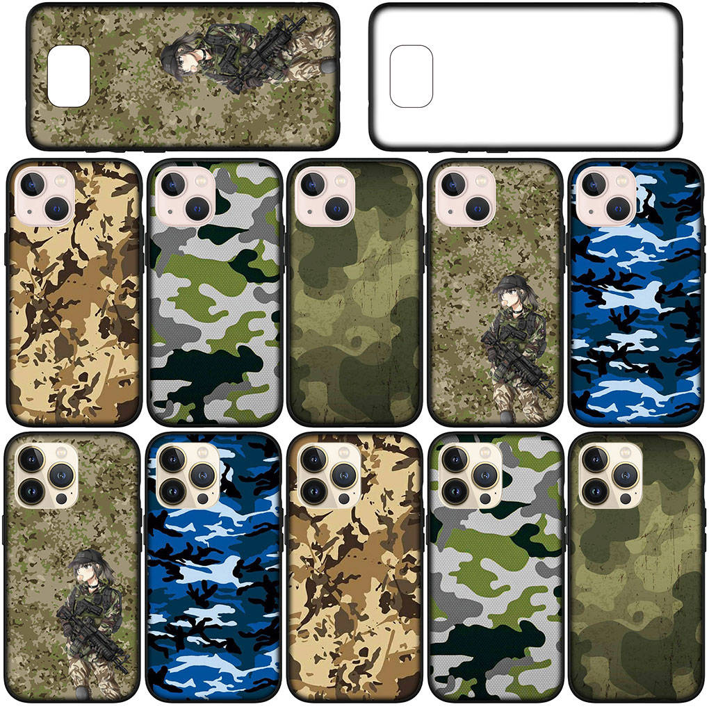 for iPhone 16 15 Xiaomi Redmi Note 14 13 12 11 Pro Max X 8 16e Samsung Galaxy S25 S24 S23 Moto OPPO Huawei Pattern Camo Military Army Camouflage Case