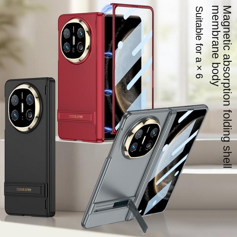 Ultra-thin Magnetic Hinge Bracket Holder Stand Glass Protector Film Case for Huawei Mate X6 Camera Protect Cover