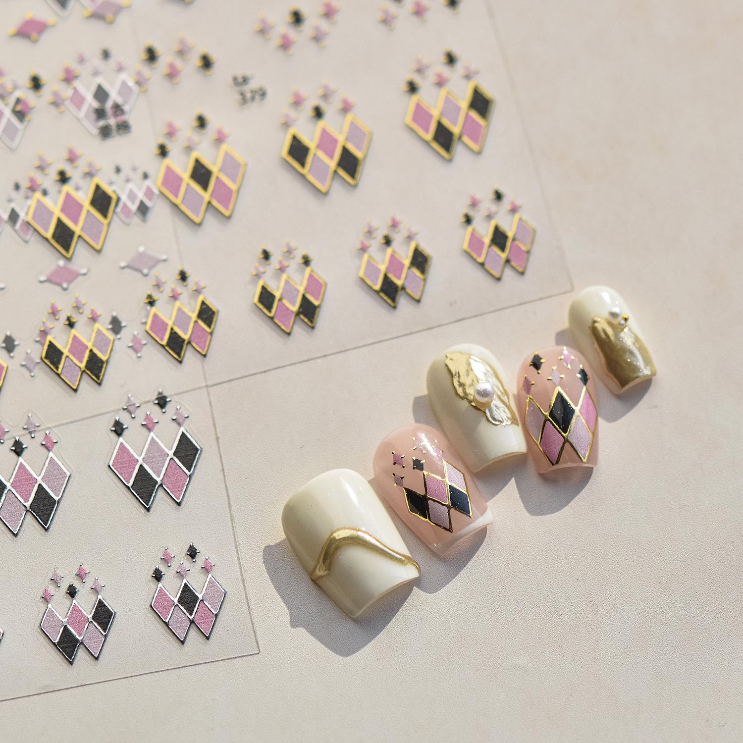 

Tomoni x Tata Diamond Grid Nail Art Stickers