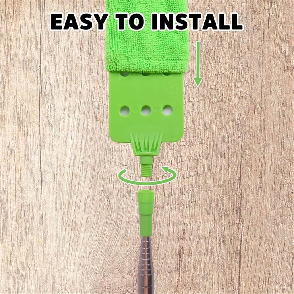Retractable Dust Cleaner for Under Appliances, Flat Duster with Telescopic Pole