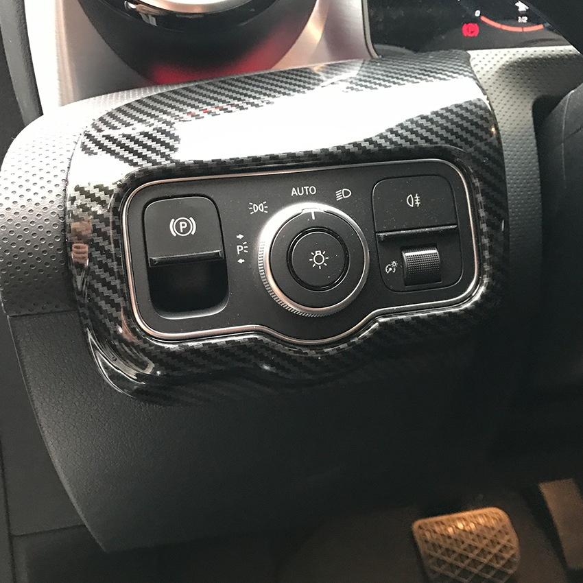 For Benz A Class CLA W177 C118 Accessorie 2pcs Carbon Fiber Style Car Interior Center Instrument AC Air Vent Outlet Frame Cover Decoration