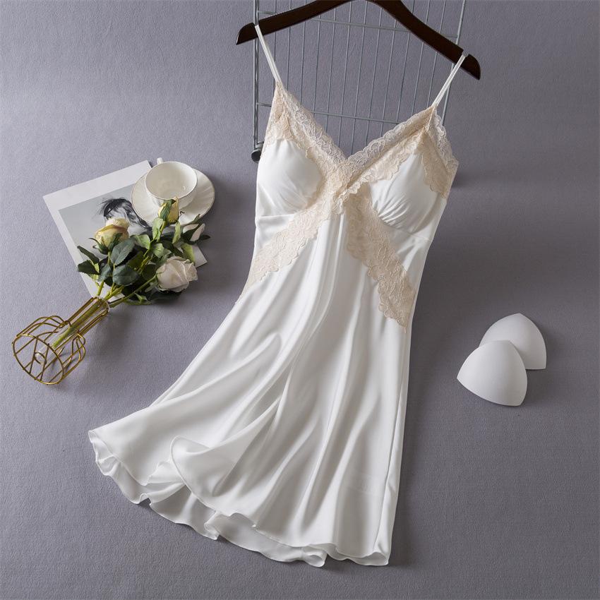 New sexy pajamas women's summer ice silk nightdress suspender shorts loungewear two-piece suit thin Internet celebrity live broadcast