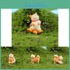 Cute Resin Akita Dog Figurine For Creative Bonsai Decoration Yellow Dog