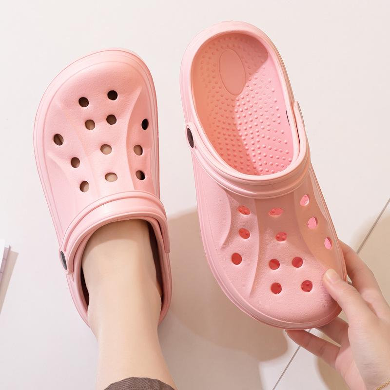 Women Summer Thick Sole EVA Clogs Breathable Hole Garden Shoes Anti-slip Beach Drifting Water Sandals