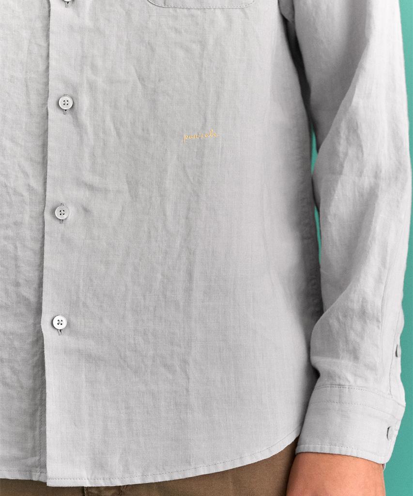 PANICALE Gray Pocket Linen Shirt