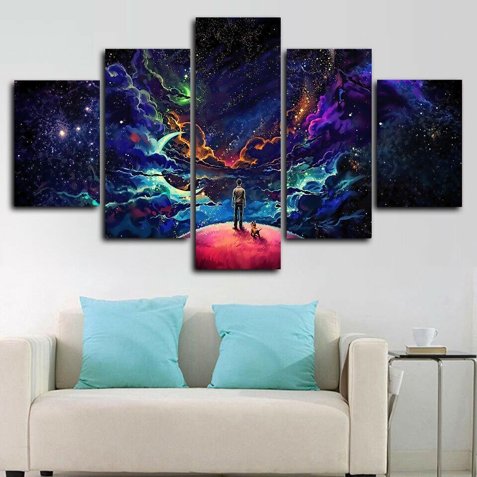Modular Canvas Print Picture Wall Art 5 Pieces Fantasy Art Landscape Poster Painting For Living Room Home Decor Frame Artwork