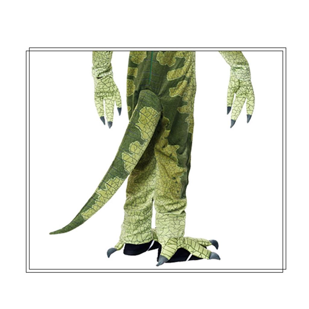 Dino Delight Costume - Kids' Green Jumpsuit for Cosplay and Halloween Fun