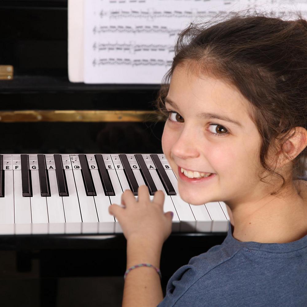 88 Key Full Size Piano Notes Guide Strip for Beginner Silicone Removable Reusable Piano Keyboard Note Labels No Sticky for Practices Learning MYY