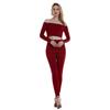 European Style Fashion Women's High-elastic Thread Trousers Two-piece Blouse and Pant Set