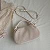 Woven Textured Handbag with Knotted Handle Stylish Women's Shoulder Bag for Daily Use and Fashion Outings