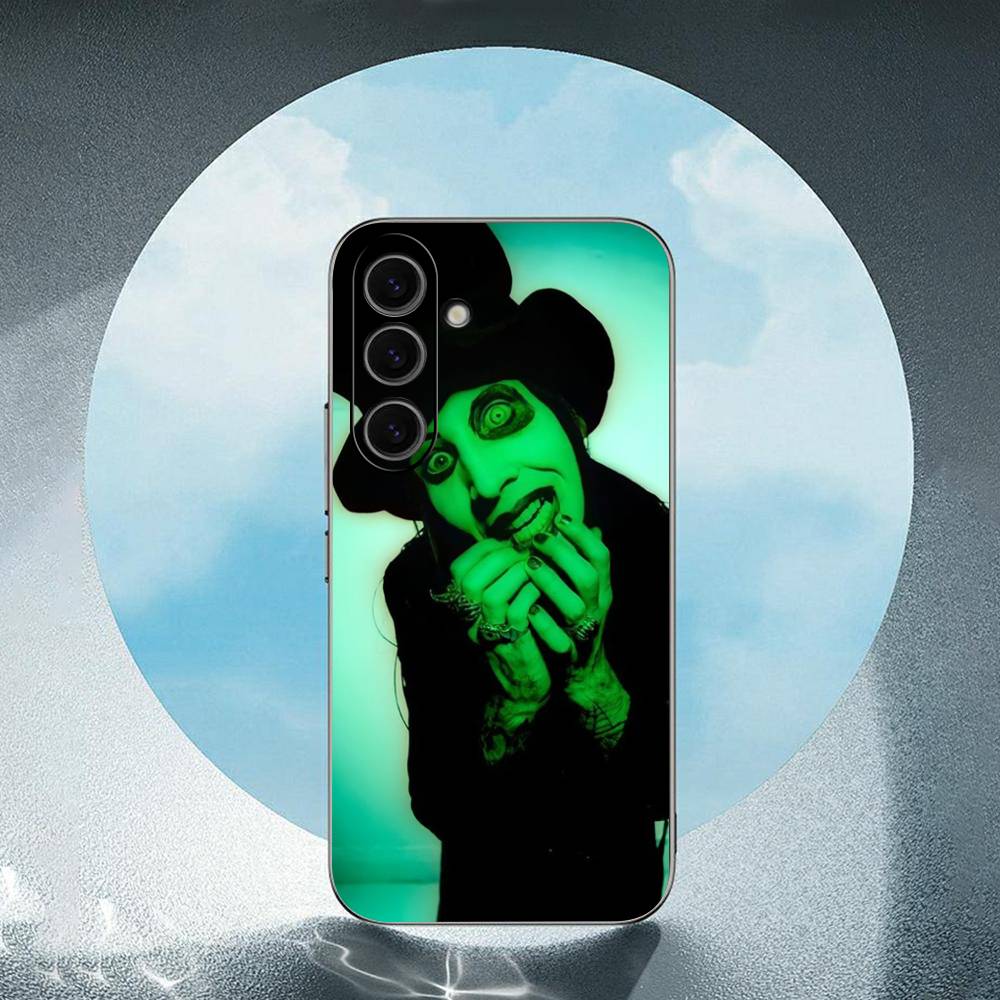M-Marilyn M-Manson For Samsung Galaxy S23 S24 S25 Ultra S22 Plus S21 Black Soft Case Waterproof Soft Case