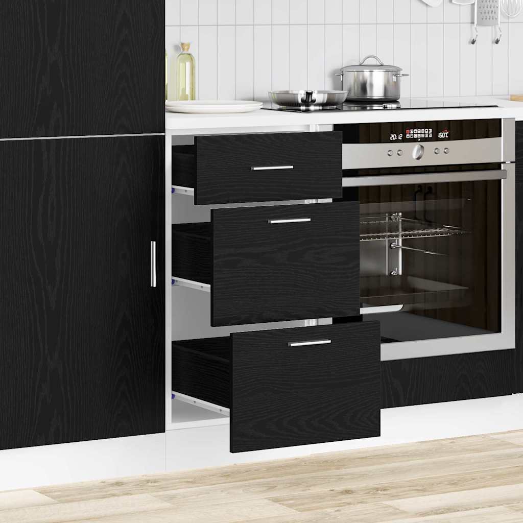 Kitchen Base Cabinet Black Oak Effect 40 x 46 x 81.5 cm