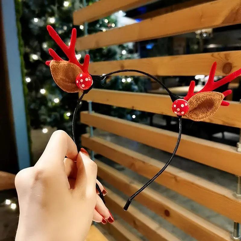 Barrette Serre-tête Bois de Faon Style Mori - Accessoire de Cheveux de Noël Mignon d'Inspiration Féerique pour Femmes