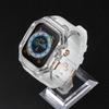 Silicone Strap+ Transparent Case for Apple Watch ultra2 49mm 44mm 45mm Sport Band Bezel for iwatch series 9 8 7 SE 6 5 4 Mod Kit