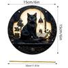 Acrylic Window Decoration Pendant Stained Cat On Desk Panel Decor Indoor Outdoor Garden Decor Or Housewarming Gift