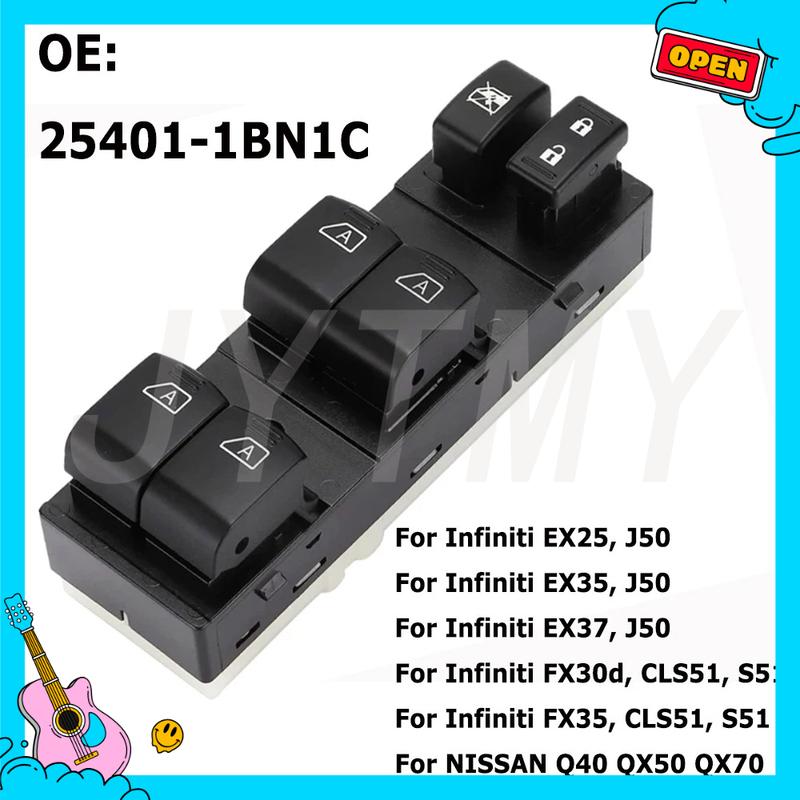 

For Nissan Infiniti Q40 QX50 QX70 FX35 CLS51 Front Left Electric Window Switch Lifter Control Regulator Button Car Accessories