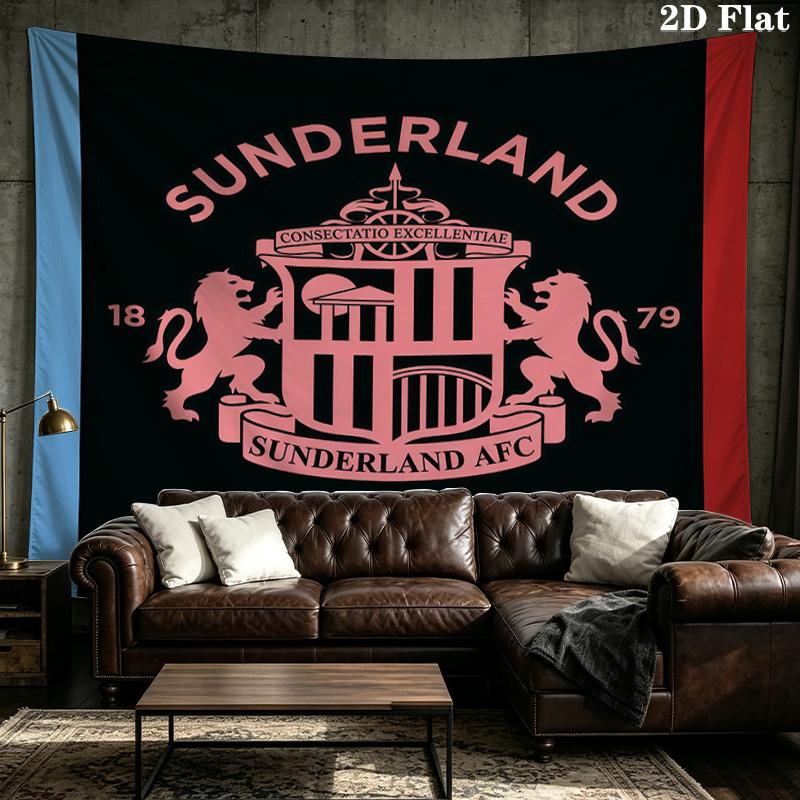 Custom Name Sunderland AFC Printed Tapestry – Wall Hanging for Bedrooms, Dorms, and Home Decor