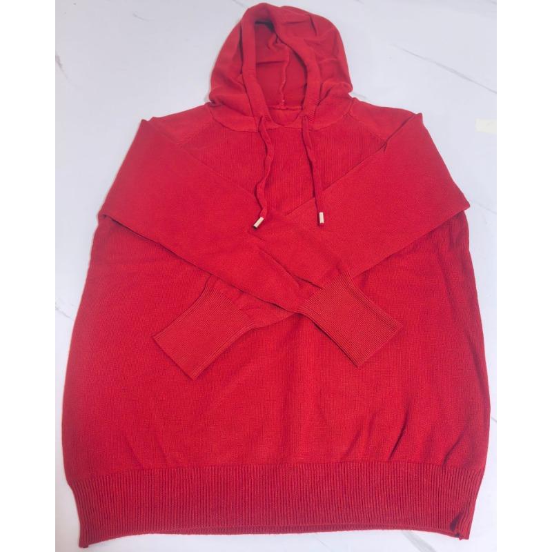 VEZFAA Женская мода Повседневный Осень Зима Однотонный Принт Длинный Рукав С Капюшоном Свитер XXL 1595₽