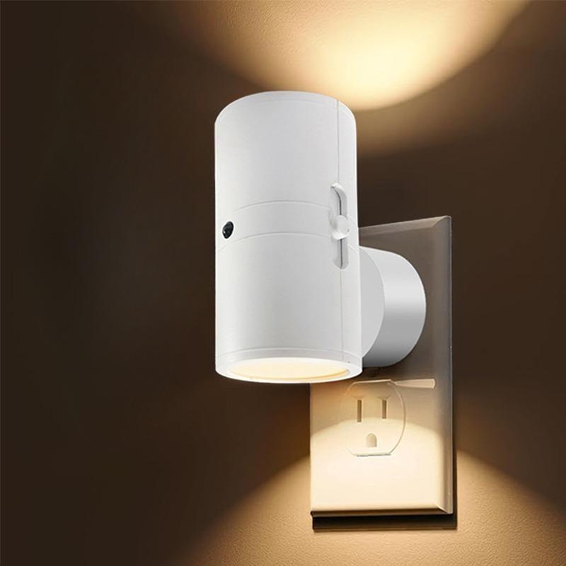 

Light Controlled Induction Night Light US/EU Plug Dimmable White Suitable for Bathroom Corridors Bedrooms Stairs Elderly People US