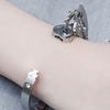 Bracelet jonc Cœur Argenté Délicat pour Pendentif Clé Ensemble Bijoux pour Amoureux pour Jour d'Anniversaire de Couples