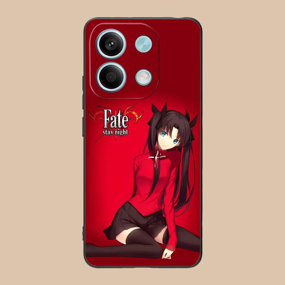 Fate Rin Tohsaka Phone Case for Xiaomi POCO M6 M5 M4 M3 X7 X6 X5 X4 X3 F6 F5 F4 Pro GT 5G Black Smartphone Cover Cellphones