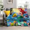 1pc  Pretty Ariel Printing Flannel Blanket for All Season, Unisex Cartoon Blanket, Home Blankets, Lunch Rest Blanket