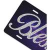 Galaxy Blessed Front License Plate for Women Car Vanity Plates Decorative Aluminum Metal Cute Novelty License Plate Cover for Men 6x12 Inch (4 Holes)