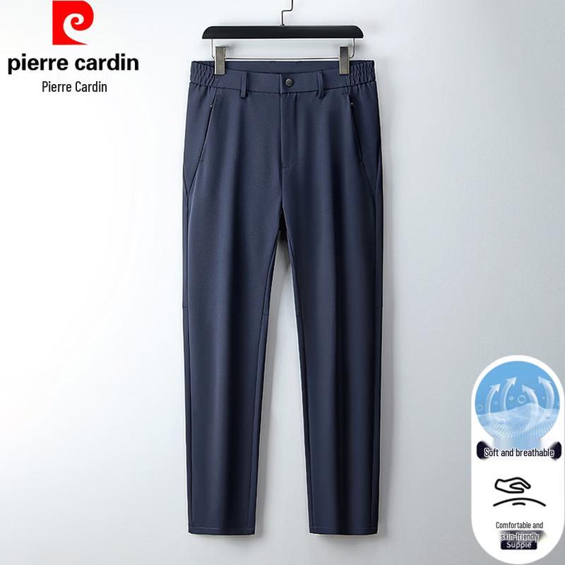 Pierre Cardin Men's Summer Ice Silk Straight-Leg Casual Business Pants