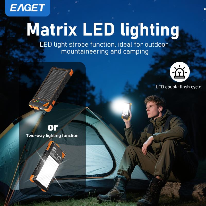 Baterie externă portabilă de urgență pentru telefon mobil, 8000mAh, suportă 3 dispozitive simultan. 4 niveluri de reglare a luminii