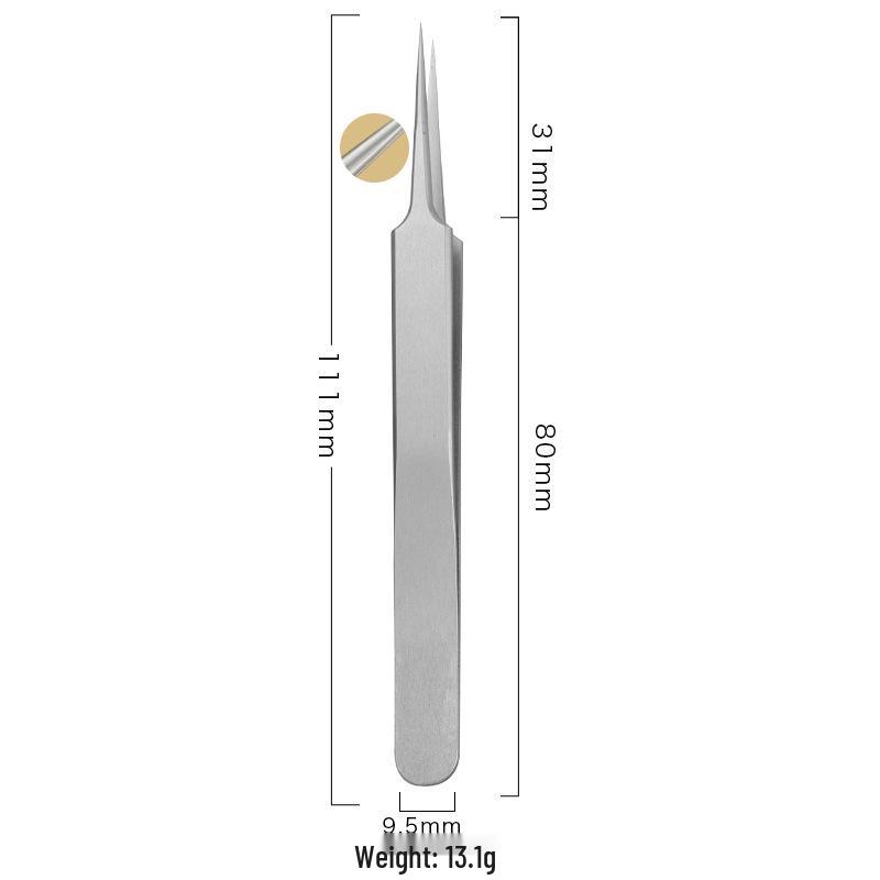 Extra Fine Precision Stainless Steel Acne Tweezers - No. 5 Needle Blackhead Clamp for Beauty Salon