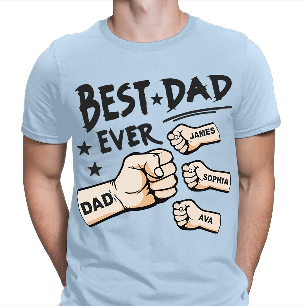 Best Dad Ever Personalised Fathers Day T Shirt Birthday Novelty Gift FD 2T1A1