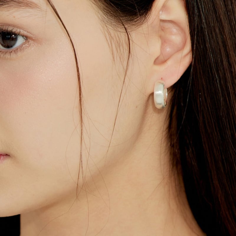 Murmur [925silver]Chic Matt Hoop Earrings