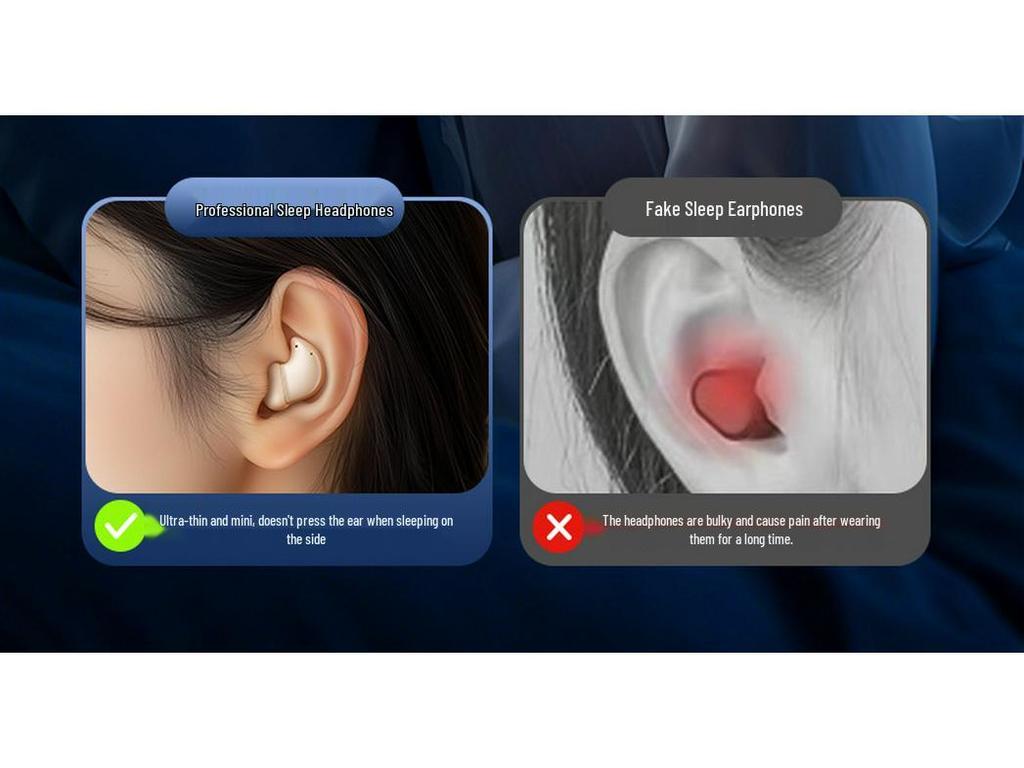 Naiye Ultra-Thin Wireless Sleep Earbuds: Waterproof, Noise-Canceling, Bluetooth Sport Earphones