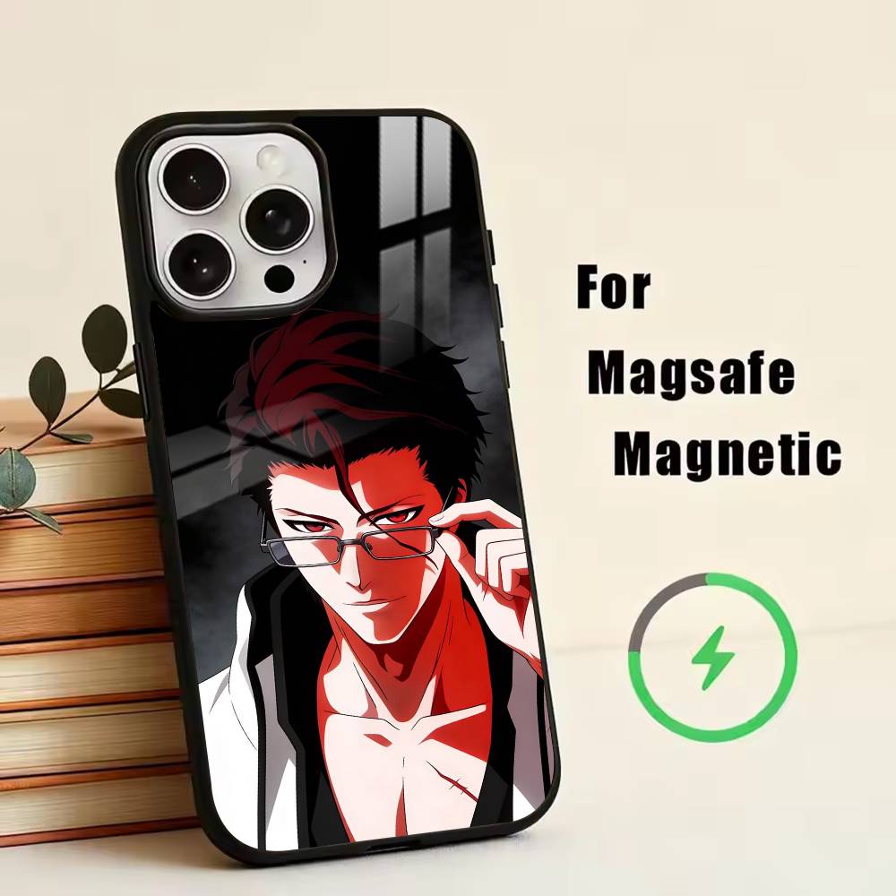 B-Sousuke Aizen Bleach   Phone Case For iPhone17,16,15,14,13,12,11 Plus,Pro Magnetic For Magsafe Wireless Charging