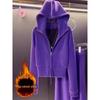 Korean Style Age-Reducing Casual Two-Piece Set: Hooded Sweatshirt & Wide-Leg Pants for Autumn/Winter 2025