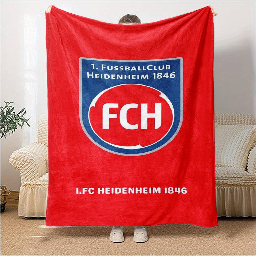 Heidenheim FC Print Flannel Blanket High Quality Warm Comfortable Cover for All Seasons Perfect for Gifts Home Decor