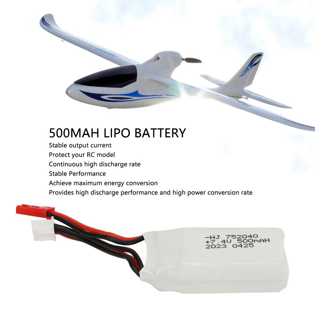 500mAh Lipo Battery 2S 7.4V 35C Overcharge Protection Lithium Battery for RC Drone Quadcopter