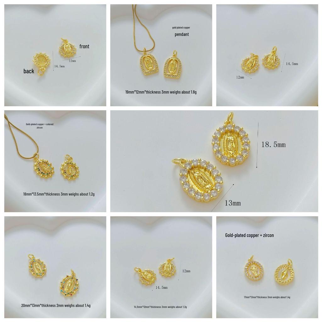 Hot New Gold-Plated Virgin Mary Pendant Necklace - Temperamental Sparkling Handmade Accessory