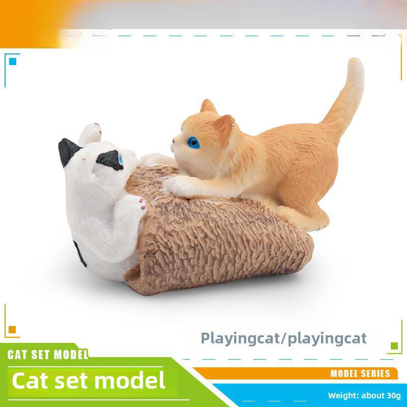 Set Jucării Pisoi Alb-Negru pentru Copii - Ornamente Model Pisică Rurală Chineză