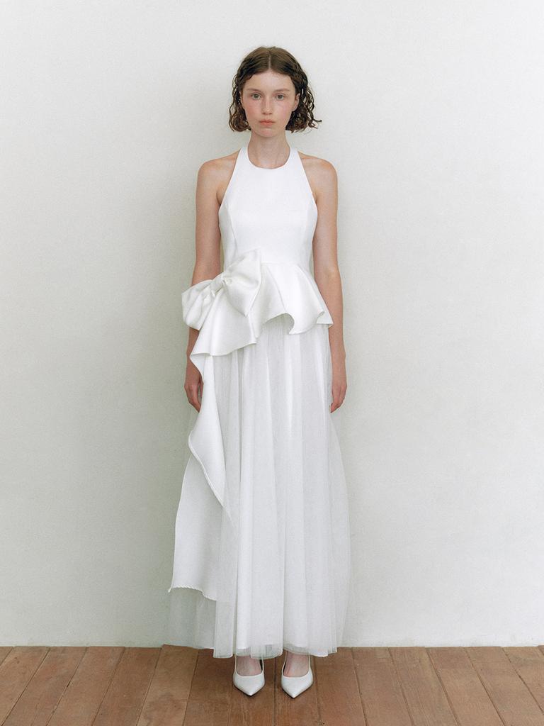 Ganiesong Bridal Ribbon Swan Dress_White