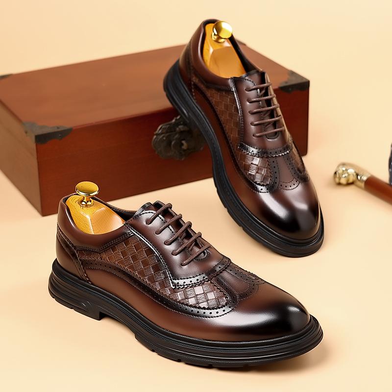 Fashion Leather Shoes For Man Genuine Leather Casual Shoes Fashion Business Oxford Shoes High Quality Designer Work Shoes
