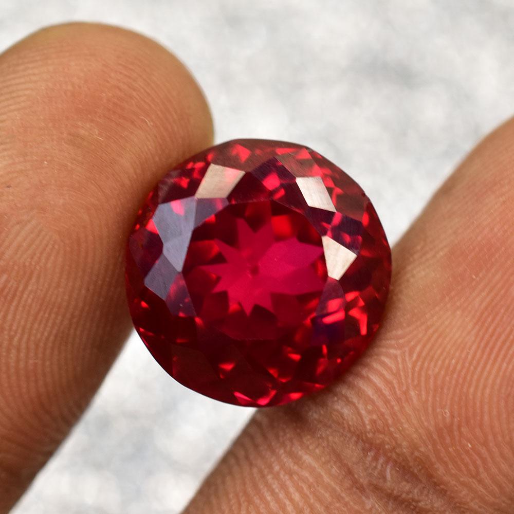 Natural Red Ruby Loose Gemstone 15.5 Ct Round Shape Unique for Jewelry Making and Gem Collections