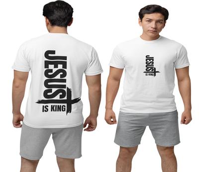 Jesus is King Glaube Gott König Religion Bibel Kirche Baumwolle Herren T Shirt