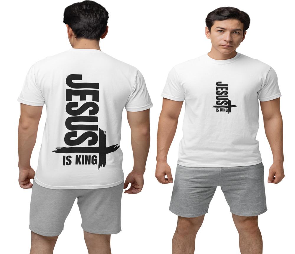 

Jesus is King Glaube Gott König Religion Bibel Kirche Baumwolle Herren T Shirt M